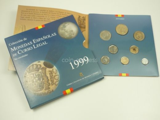 Pesetas Kursmünzensatz Spanien 1999