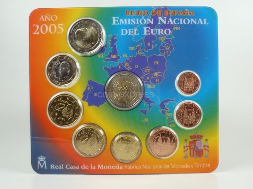 Euro Kursmünzensatz Spanien 2005 BU