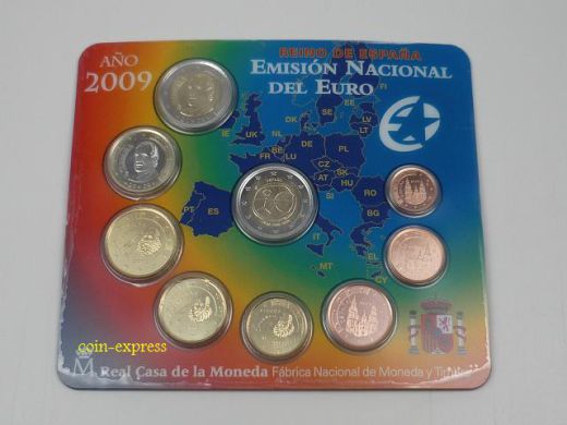 Euro Kursmünzensatz Spanien 2009 BU