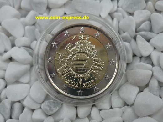 2 Euro Gedenkmünze Belgien 2012 - 10 Jahre Euro Bargeld