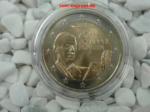 2 Euro Gedenkmünze Frankreich 2010 Charles de Gaulle