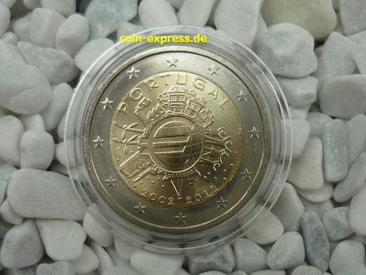 2 Euro Gedenkmünze Portugal 2012 - 10 Jahre Euro Bargeld