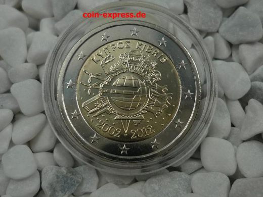 2 Euro Gedenkmünze Zypern 2012 - 10 Jahre Euro Bargeld