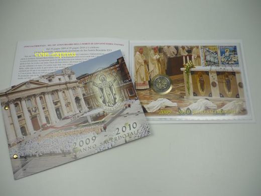 2 Euro Gedenkmünze Vatikan 2010 Priesterjahr im Numisbrief