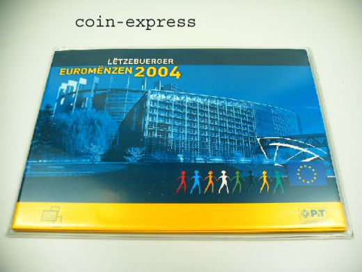 Euro Kursmünzensatz Luxemburg 2004 im Postfolder