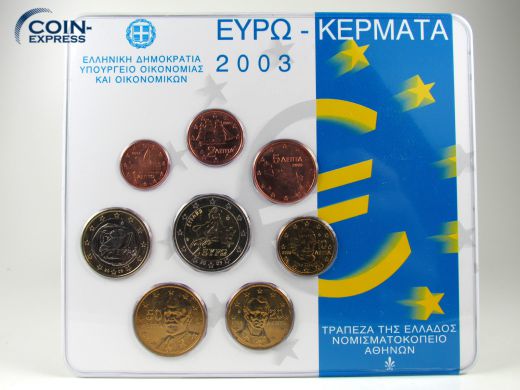 Euro Kursmünzensatz Griechenland 2003 BU