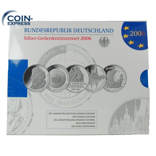 10 Euro Silber Gedenkmünzenset Deutschland 2006 Spiegelglanz