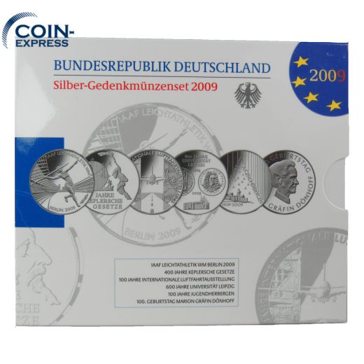 10 Euro Silber Gedenkmünzenset Deutschland 2009 Spiegelglanz