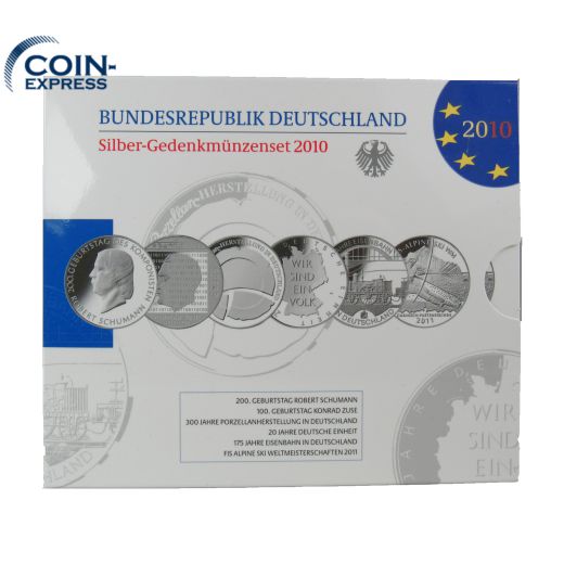 10 Euro Silber Gedenkmünzenset Deutschland 2010 Spiegelglanz