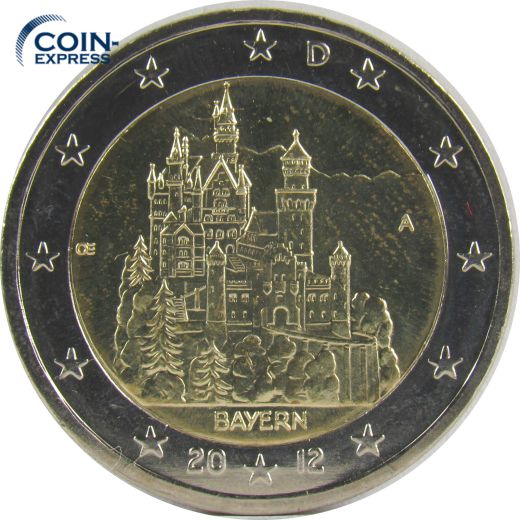 2 Euro Gedenkmünze Deutschland 2012 Schloss Neuschwanstein - A