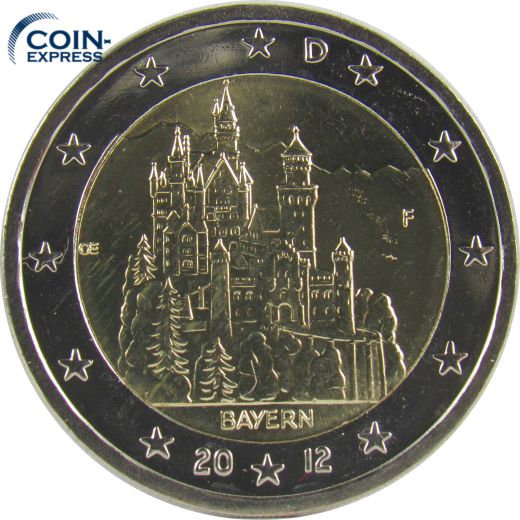 2 Euro Gedenkmünze Deutschland 2012 Schloss Neuschwanstein - F