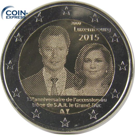 2 Euro Gedenkmünze Luxemburg 2015 - 15 Jahre Thronbesteigung Henri