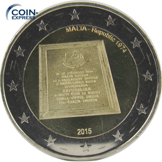 2 Euro Gedenkmünze Malta 2015 - Republik Malta 1974