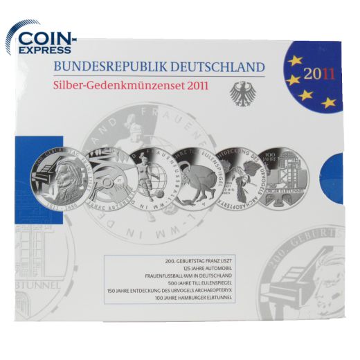 10 Euro Silber Gedenkmünzenset Deutschland 2011 Spiegelglanz