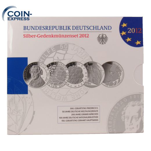 10 Euro Silber Gedenkmünzenset Deutschland 2012 Spiegelglanz