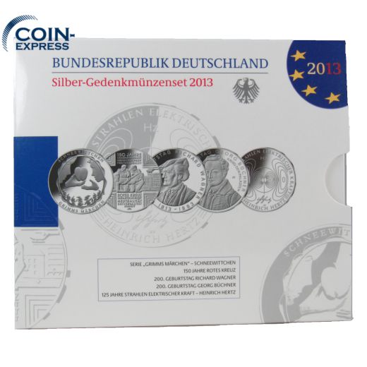 10 Euro Silber Gedenkmünzenset Deutschland 2013 Spiegelglanz