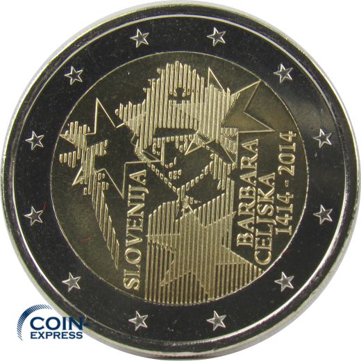 2 Euro Gedenkmünze Slowenien 2014 - Barbara Celjska