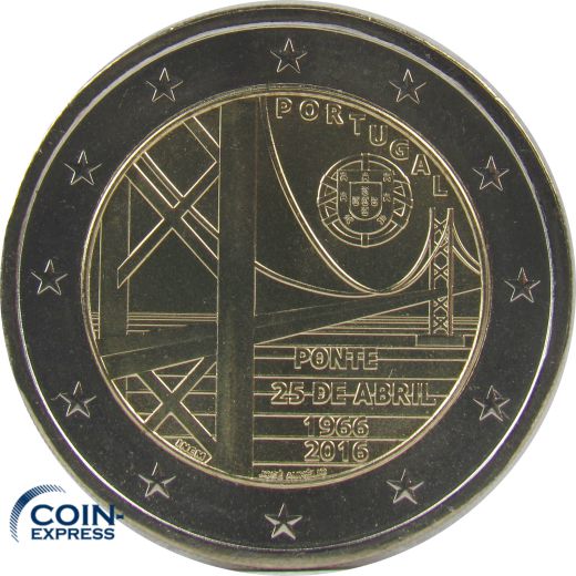 2 Euro Gedenkmünze Portugal 2016 - Brücke des 25. April