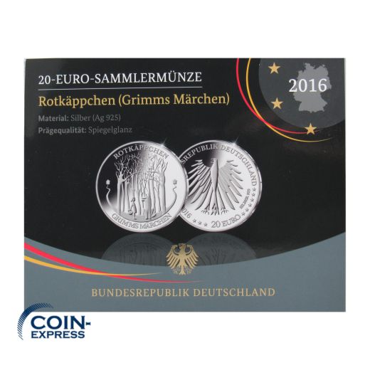 20 Euro Deutschland 2016 Rotkäppchen - Spiegelglanz