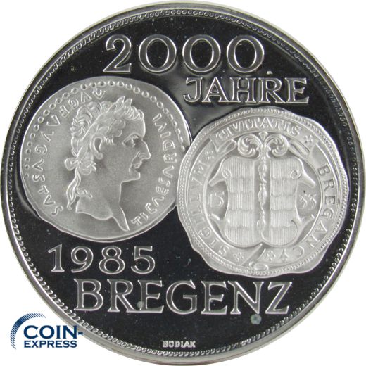 500 Schilling Gedenkmünze Österreich 1985 PP - 200 Jahre Bregenz