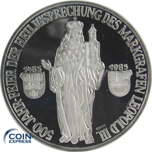 500 Schilling Gedenkmünze Österreich 1985 PP - Markgraf Leopold III