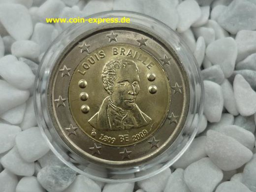 2 Euro Gedenkmünze Belgien 2009 - Louis Braille