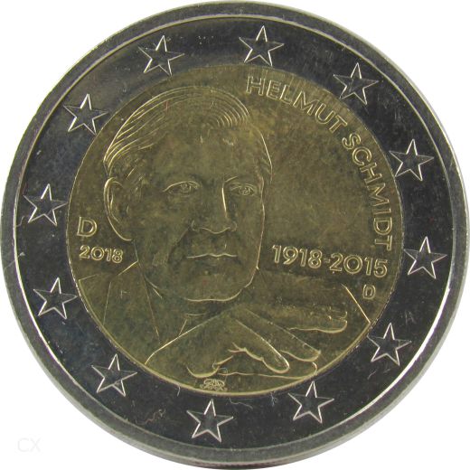 2 Euro Gedenkmünze Deutschland 2018 Helmut Schmidt - D