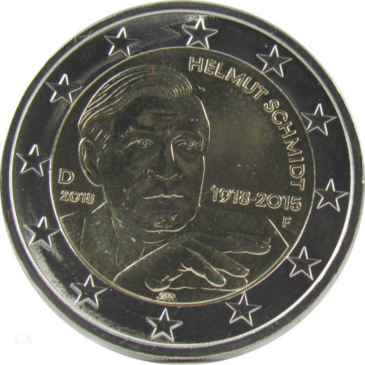 2 Euro Gedenkmünze Deutschland 2018 Helmut Schmidt - F