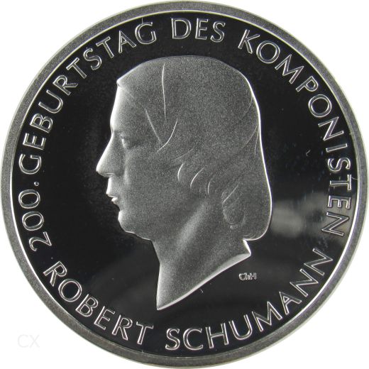 10 Euro Gedenkmünze Deutschland 2010 Spiegelglanz - Robert Schumann