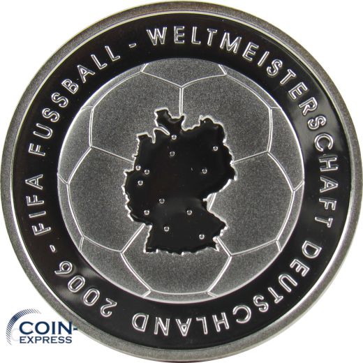 10 Euro Gedenkmünze Deutschland 2003 Spiegelglanz - Fußball WM 2006