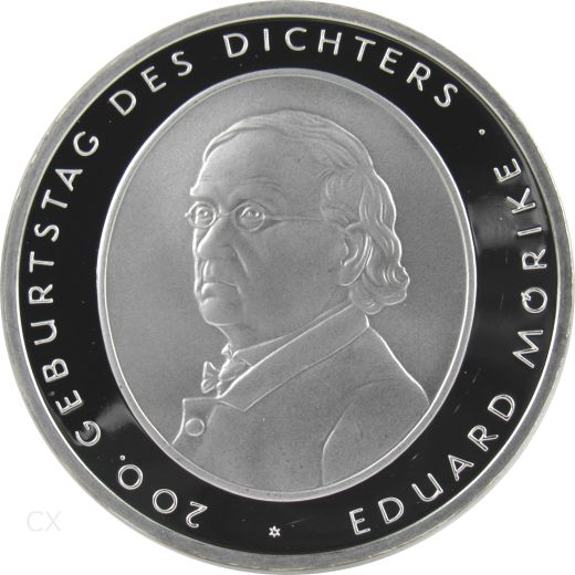 10 Euro Gedenkmünze Deutschland 2004 Spiegelglanz - Eduard Mörike