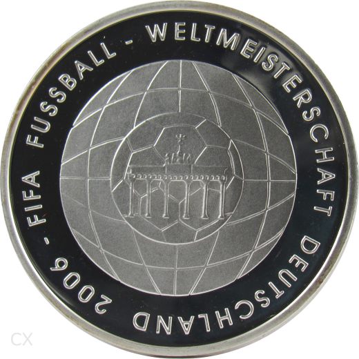 10 Euro Gedenkmünze Deutschland 2006 Spiegelglanz - Fußball WM 2006