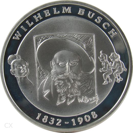 10 Euro Gedenkmünze Deutschland 2007 Spiegelglanz - Wilhelm Busch