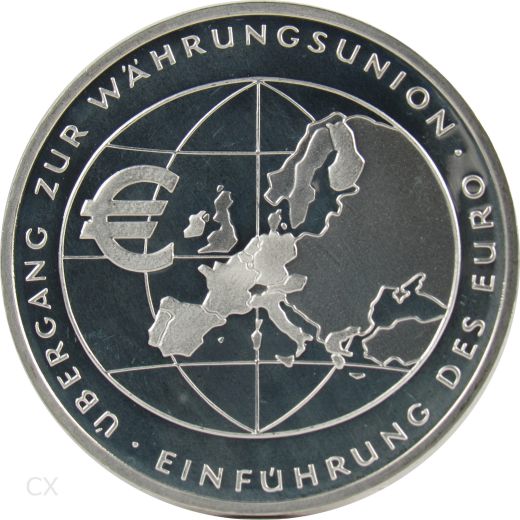 10 Euro Gedenkmünze Deutschland 2002 Spiegelglanz - Währungsunion