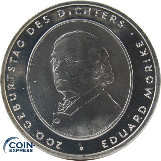 10 Euro Gedenkmünze Deutschland 2004 - 200. Geburtstag von Eduard Mörike