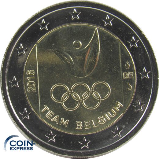 2 Euro Gedenkmünze Belgien 2016 - Olympia Rio