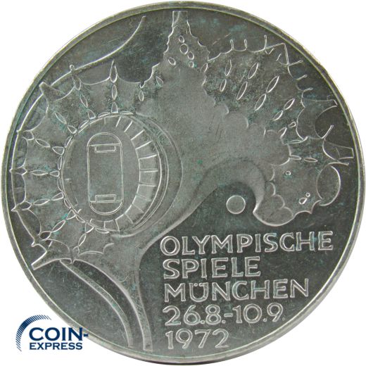 10 DM Gedenkmünze Deutschland 1972 D Olympia München Olympiastadion