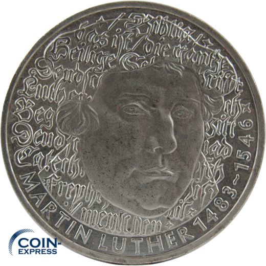 5 DM Gedenkmünze Deutschland 1983 G Martin Luther