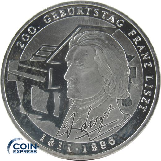 10 Euro Gedenkmünze Deutschland 2011 - Franz Liszt