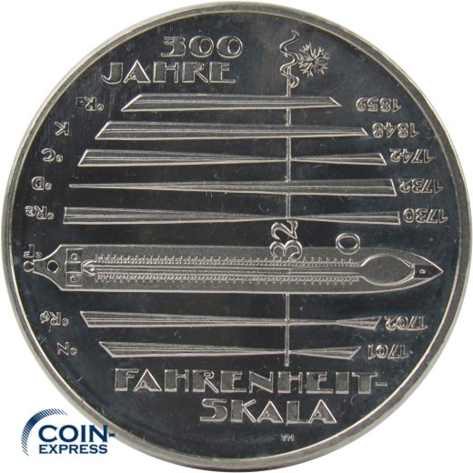 10 Euro Gedenkmünze Deutschland 2014 - Fahrenheit-Skala