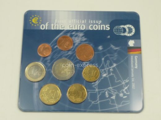 Euro Kursmünzensatz Deutschland 2002 F blauer Folder