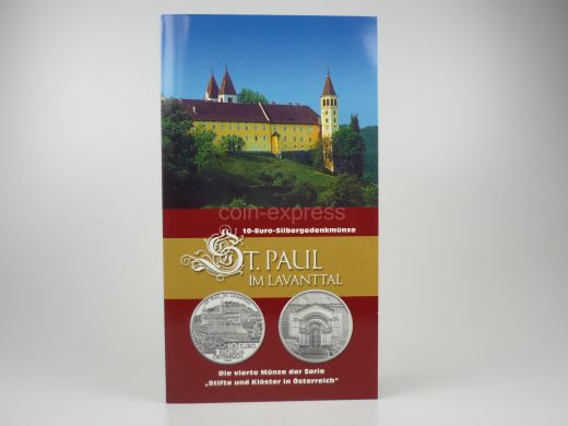 10 Euro Gedenkmünze Österreich 2007 St. Paul im Lavanttal - im Folder