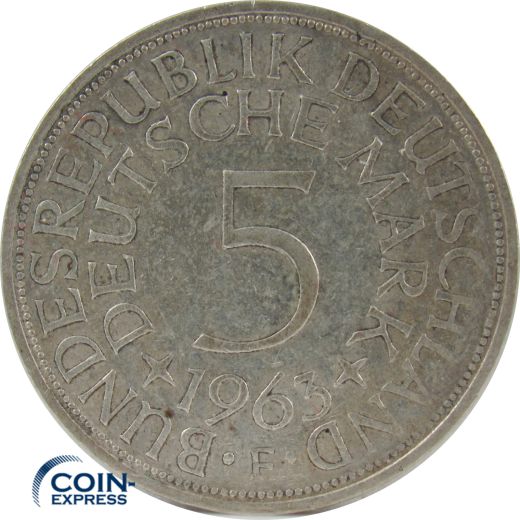 5 DM Münze Deutschland 1963 F - Silberadler