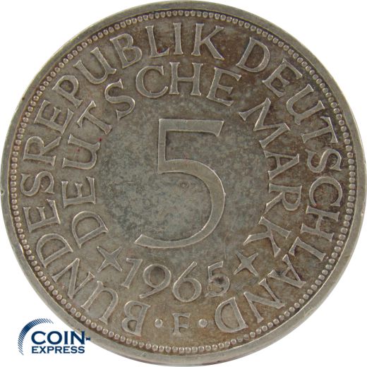 5 DM Münze Deutschland 1965 F - Silberadler