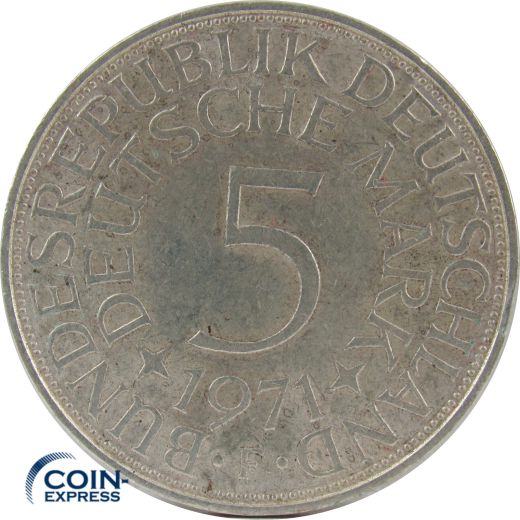 5 DM Münze Deutschland 1971 F - Silberadler