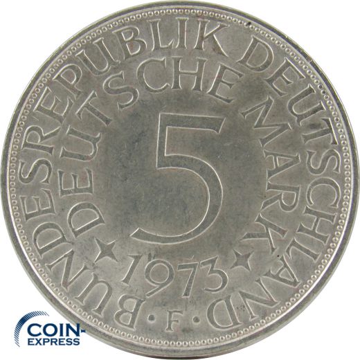 5 DM Münze Deutschland 1973 F - Silberadler