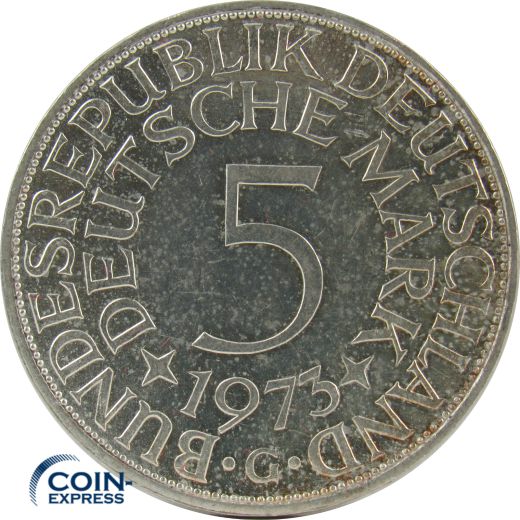 5 DM Münze Deutschland 1973 G - Silberadler