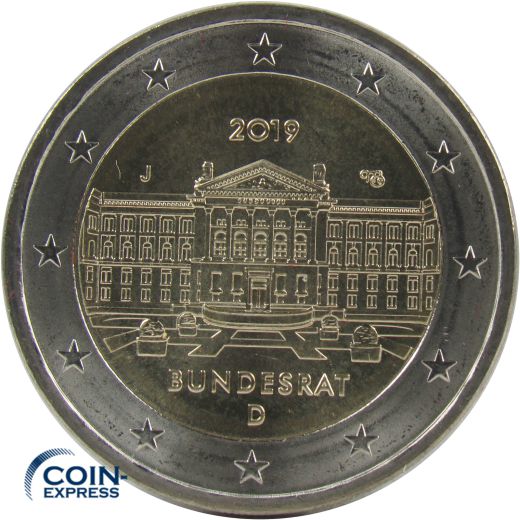 2 Euro Gedenkmünze Deutschland 2019 Bundesrat - J