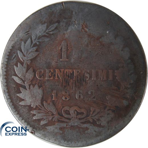 10 Centesimi Italien 1862 ohne Münzzeichen