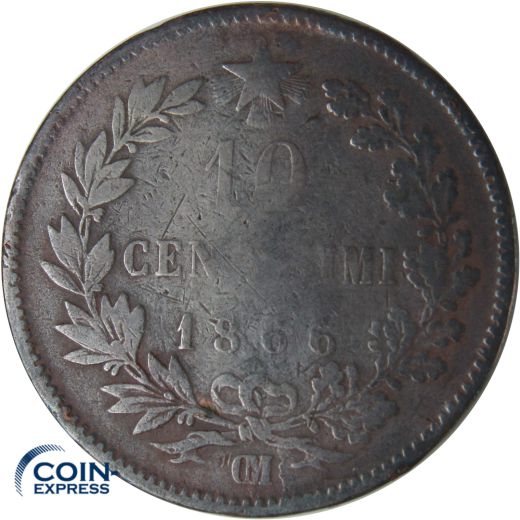 10 Centesimi Italien 1866 CM